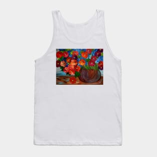 Red abstract flowers Tank Top